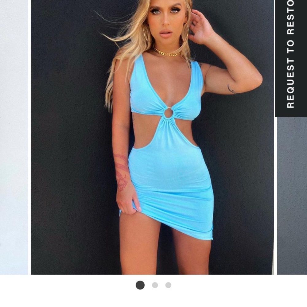 outcast clothing blue cutout dress